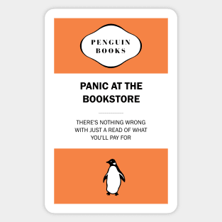 Panic at the Bookstore (Mona Lisa pun) Sticker